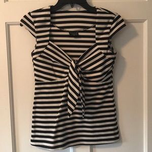 Black and white striped pinup top